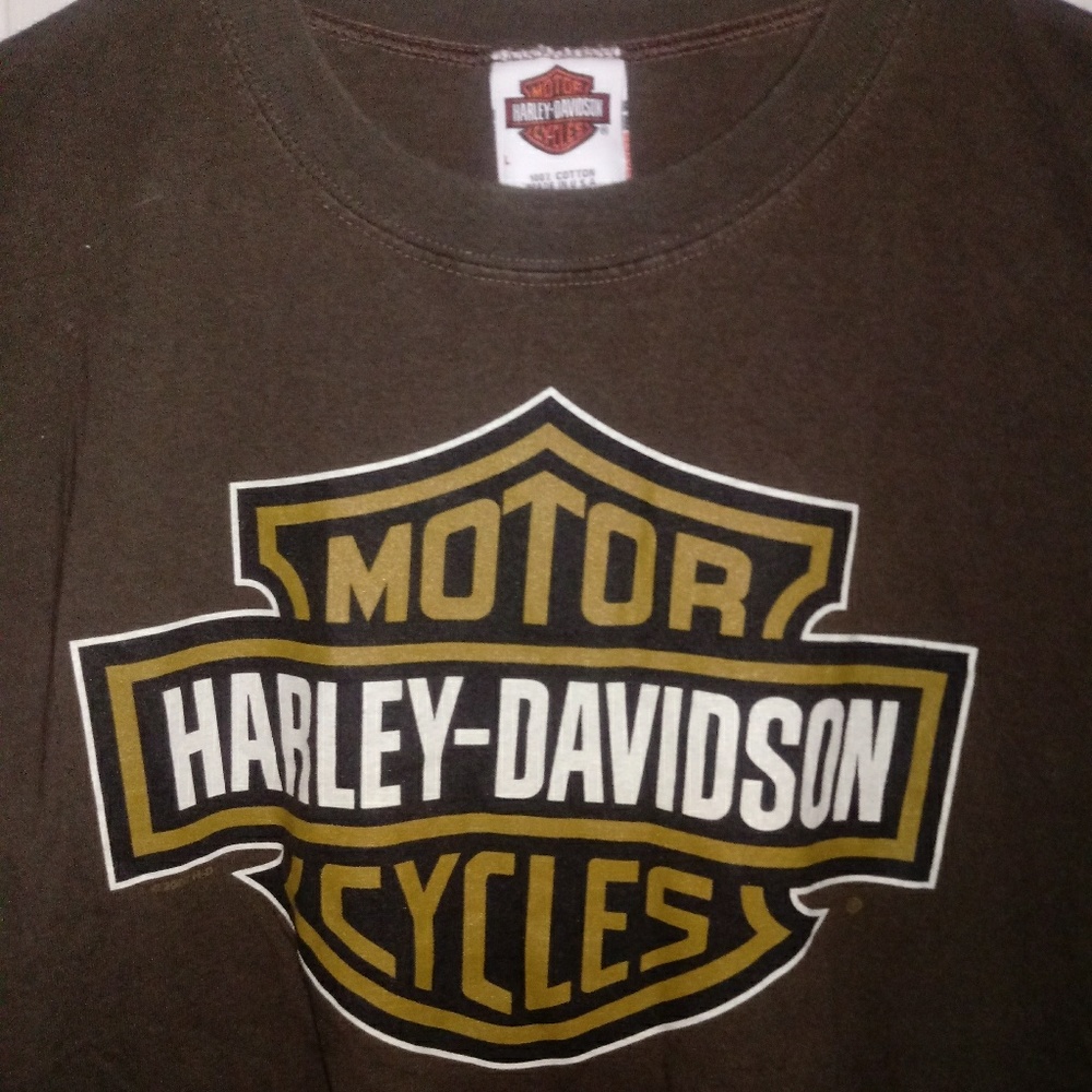 Mike Bruno's Harley Davidson Tank Sleeveless T-Shirt Brown Sz Large